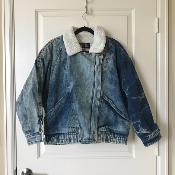 Vintage Jackets & Coats Vintage Acid Wash Sherpa Lined Denim Jacket